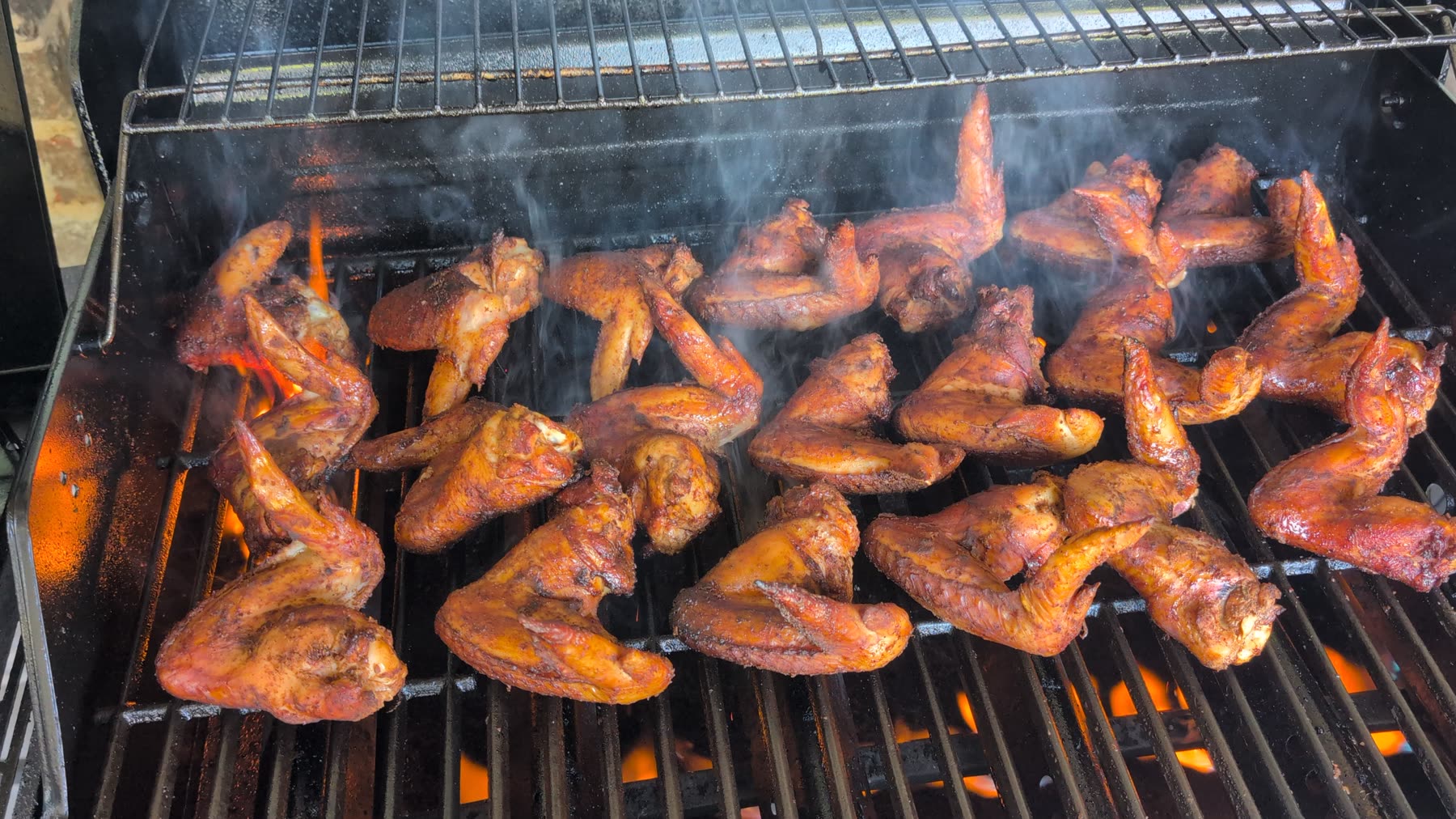 Smoked chicken over live fire